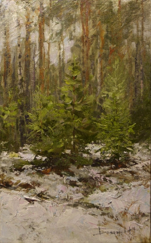 картина В зимнем лесу