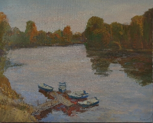 картина Утро на реке Мста